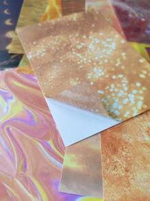 14 Stücke/packung Große Größe Licht Und Schatten Glitzer Texturierte Material Aufkleber 3 Arten Von Klebenden Hintergrundaufklebern Dekorative Tagebuch Junk Journal Planer