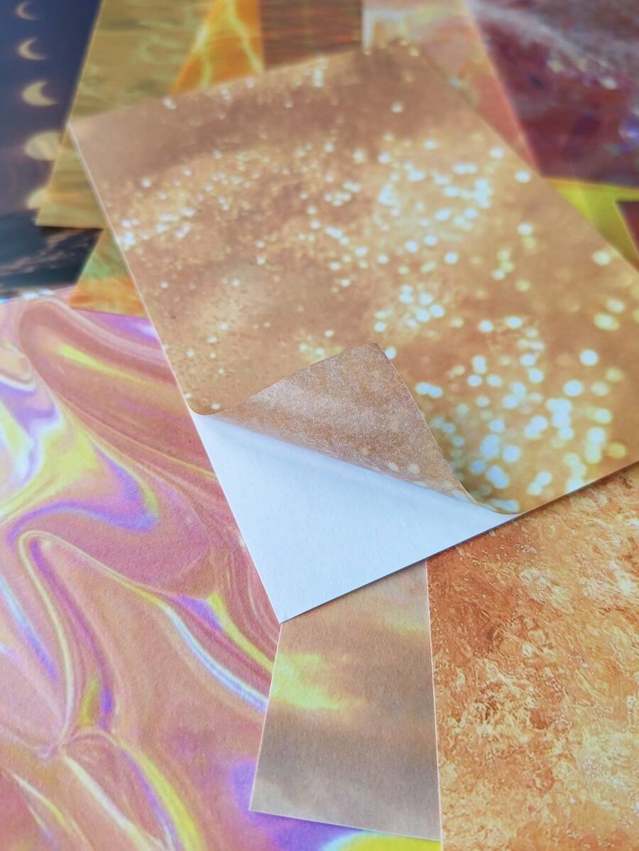 14pcs/Pack Large Size Light And Shadow Glitter Textured Material