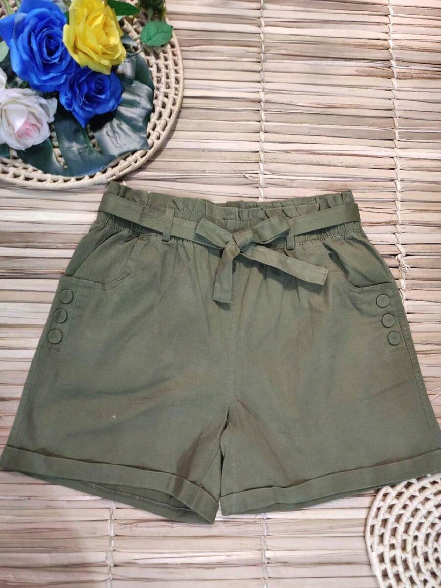 Women Shorts - 墨綠色 - 查看 1