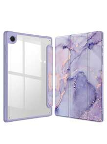 超薄外壳兼容三星 Galaxy Tab A8 10.5 英寸 2022 兼容三星 Galaxy Tab A9 8.7 英寸 2023 兼容 Ipad Air 4 5 10th 10.9 Pro 11 12.9 Mini 6 防震保护套带透明背壳自动唤醒/睡眠大理石 - 綠色 - 查看 2