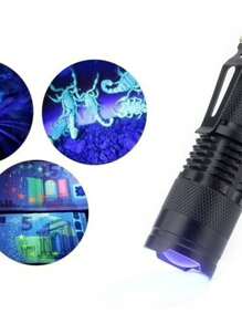 Lampara Tactica Uv Ultravioleta Luz Negra Led Recargable - Morado - Ver 2
