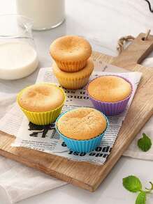 12/24pcs/Set Silicone Muffin Cup Cake Mold For Making Cake, Pudding, Jelly, Diy Baking Tool