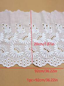 1尺寸雕花大菊花刺繡蘿莉塔兒童服裝縫製配件20cm蕾絲 - 白色 - 查看 5
