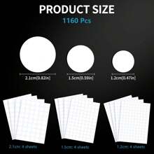 12 Sheets 1160pcs Screw Hole Stickers, 3 In 1 Self-Adhesive Screw Hole Stickers Plastic Screw Cap Covers Sticker For Wood Cabinets Furniture Screws White(12mm,15mm,21mm) - White - View 2