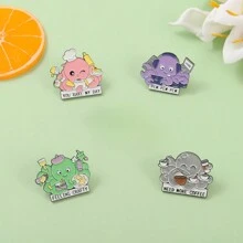 4pcs Trẻ em Phim hoạt hình sáng tạo Bạch tuộc Thay đổi màu sắc Hợp kim Huy hiệu , Thích hợp Đối với Hằng ngày Phù hợp Quần áo , Túi , Phụ kiện Như Trâm cài , Nút Pins , Đèn treo tường - Nhiều màu - Xem 6