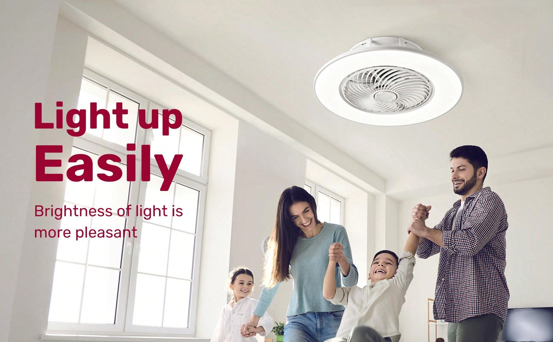 YANASO Ceiling Fan with Light Modern Bladeless Ceiling Fan with Remote