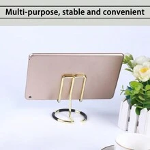 Giá đỡ điện thoại Với Không trượt Che phủ , Thích hợp Cho máy tính để bàn , Đầy đủ Gấp lại Giá đỡ điện thoại , Tương thích với Tất cả Điện thoại thông minh Và - Vàng - Xem 4