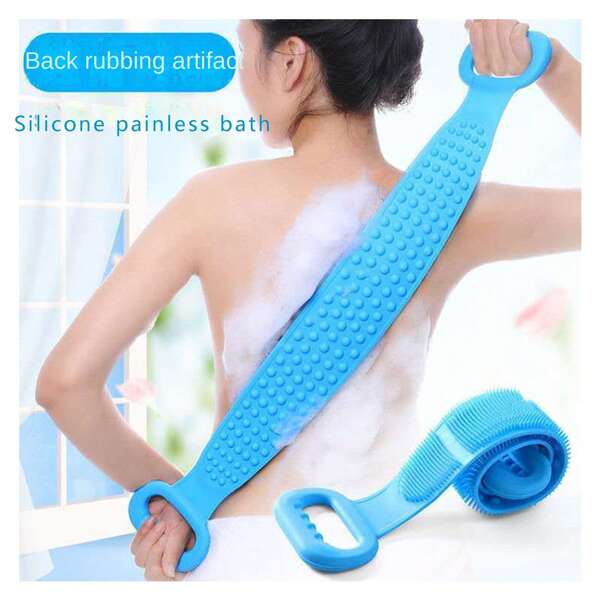 Grattoir de dos pour douche en silicone, éponge loofah brosse de massage corporel exfoliante pour le bain à usage domestique