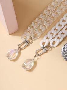 1pc Plastic Chain & Water Drop Shaped Pendant For Bag, Clothes Decoration - Multicolor - View 4