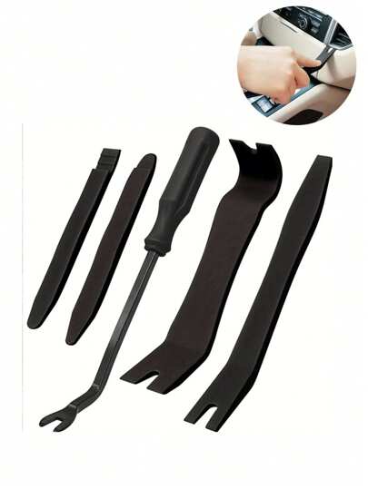 5pcs plastic auto interior removal tool, auto interior door panel without scratch skid plate removal fastening five-piece set