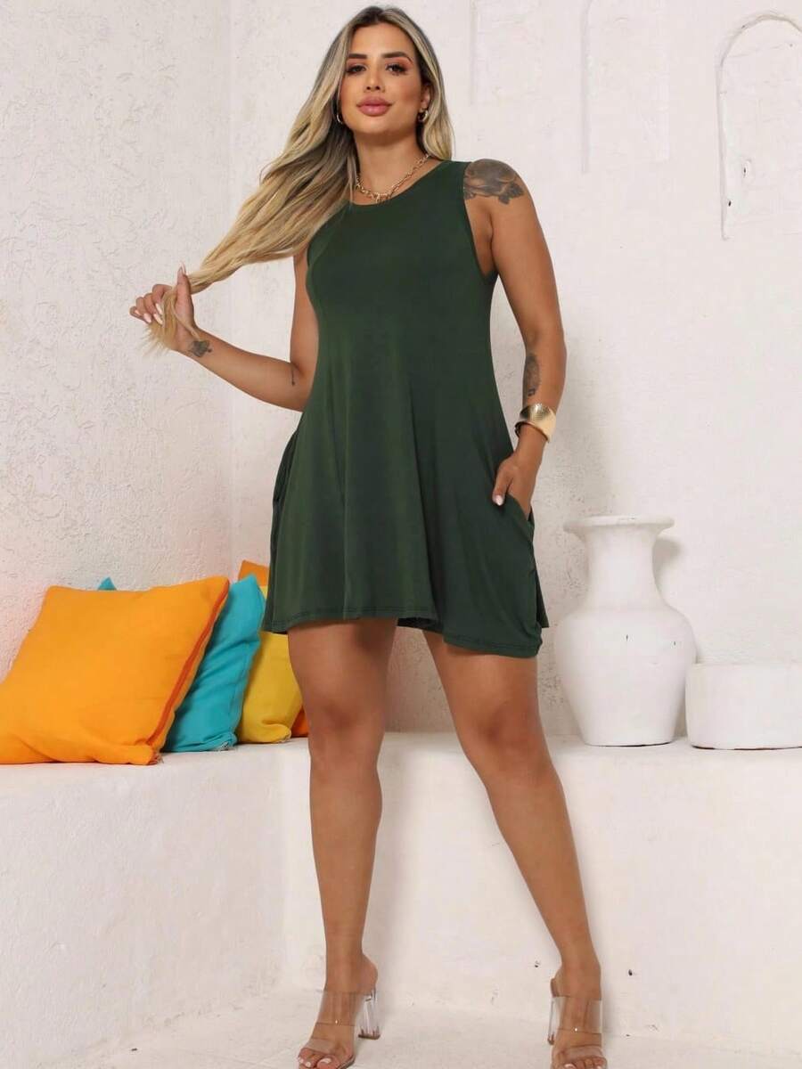 Women Dresses - 軍綠色 - 查看 1