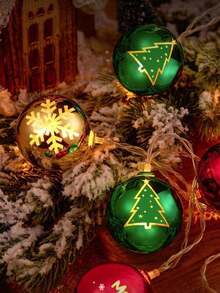 Cadena De Luces Navideñas Con Bola De Colores Para Ventana, Decoración De Sala De Estar, Creación De Ambiente Festivo, 1 Ud. - Multicolor - Ver 4