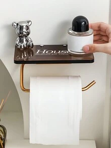 1 Miếng Acrylic Giữ giấy vệ sinh , Thiết kế độc nhất , Tuyệt vời Phòng tắm Phụ kiện - màu nâu - Xem 2