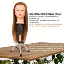 Tripod Mini Mannequin Head Stand, Wig Stand Tripod Adjustable (36.83-55.37 Cm) For Mannequin Heads Training Heads - Silver - View 6