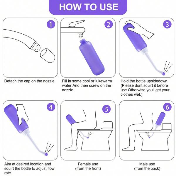 400ml/13.5oz Portable Feminine Wash Bottle, Vaginal Cleaning Device For