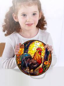 雞窗掛飾,手繪丙烯酸板掛飾與鏈子和掛勾,是聖誕節、感恩節送給家人和朋友的理想禮物,14.5cm/5.7inch