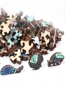 動物木質狼成人拼圖a4