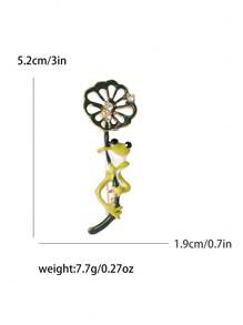 時尚琺瑯青蛙胸針,男女皆宜的辦公室派對休閒胸針配件禮物 - 芥末黃 - 查看 5
