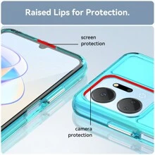 New Mobile Phone Case For Honor X7A/X6A/X6S/X6 Case Candy Color Looks Great TPU Soft Rubber Shell Phone Case - Thickened Protective Texture, Button Sensitive, Comfortable In Hand - Transparent blue - View 6