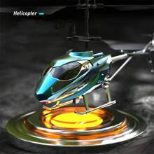 Juguete De Modelo De Helicóptero Resistente A Choques Con Carga Usb, Funciones De Vuelo Inductivo Y Control Remoto De 3.5 Canales. - azul real - Ver 5