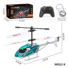 Juguete De Modelo De Helicóptero Resistente A Choques Con Carga Usb, Funciones De Vuelo Inductivo Y Control Remoto De 3.5 Canales. - azul real - Ver 2
