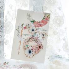 無盡花環系列diy剪貼簿裝飾材料套裝,多種材質圓形點綴,43入組 - 粉色 - 查看 5