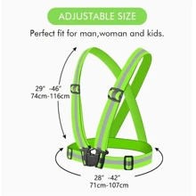 1 Chaleco Reflectante De Alta Visibilidad Para Correr Y Andar En Bicicleta Por La Noche, Correa Ajustable Para Adultos Y Niños, Manténgase Seguro Y Visible En Condiciones De Poca Luz - naranja - Ver 3