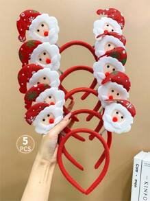 5pcs Cute Christmas Cartoon Headbands For Girls - Multicolor - View 1
