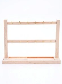 One-Piece Solid Wood Hooked Jewelry Display Rack - Ideal For Showcasing Necklaces, Bracelets, Earrings, And Rings - Perfect For Countertop Displays, Live Streaming, And Market Stalls - jewelry hanger - View 7