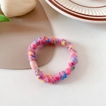 3pcs/set Colorful Polka Dot Plush Hair Ties - Multicolor - View 17
