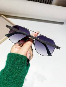 1pc Women's Aviator Style Fashion Glasses With Metal Frame And Fashion Decoration In Summer - Dusty Purple - View 2