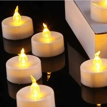 4入組小型蠟燭燈,生日告白浪漫之路指南道具,萬聖節聖誕節led電子蠟燭燈 - 白色 - 查看 4