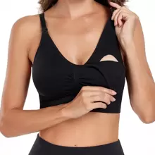 Nuevo estilo de sujetador de lactancia sin alambre, con apertura delantera para yoga y ejercicio, para pechos grandes, sujetador de embarazo para madres