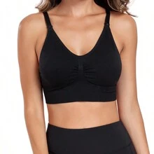 Nuevo estilo de sujetador de lactancia sin alambre, con apertura delantera para yoga y ejercicio, para pechos grandes, sujetador de embarazo para madres