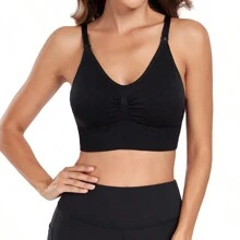 Nuevo estilo de sujetador de lactancia sin alambre, con apertura delantera para yoga y ejercicio, para pechos grandes, sujetador de embarazo para madres