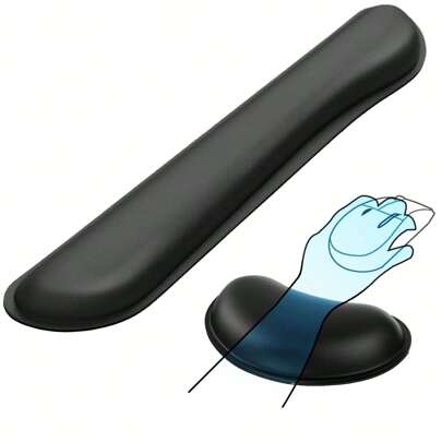 Keyboard Wrist Rest, Memory Foam Keyboard Wrist Pad, Smooth Fiber Keyboard Wrist Support, Ergonomic Keyboard And Mouse Pad Set, Easy Typing And Relieve Hand Discomfort, Suitable For Laptops, Offices, And Homes. Back To School Gaming Mouse Pad Desk Accessories Office Supplies Office Desk Accessories Mousepad Mouse Pad For Desk