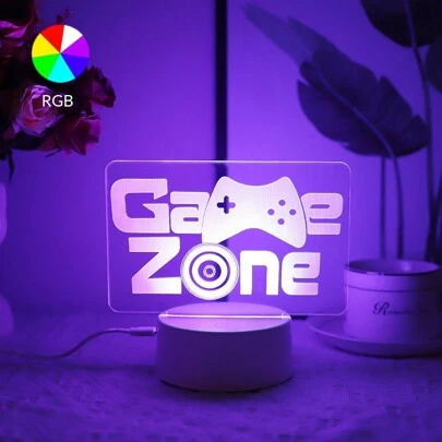 1 st. RGB bureaulamp, Game Zone-serie, RGB gaming decoratieve tafellamp voor slaapkamer, slaapzaal, gamekamer, cool verjaardags-/vakantiecadeau