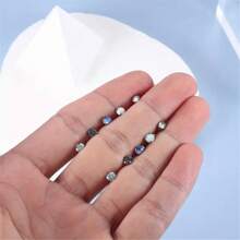 5 Pairs Flatback Surgical 316L Stainless Steel Stud Earrings For Women Men CZ Opal Faux Pearl Screw Back Earrings Cartilage Earrings Sleep Hypoallergenic Earrings For Sensitive Ears