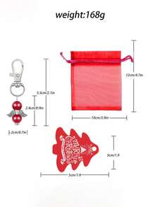24入組女士翅膀鑰匙扣紅色吊飾,可愛配件,鑰匙扣配件,派對禮品紀念品,新年禮物套裝禮物,派對配飾裝飾