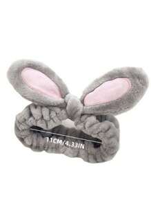 1pc Cute Rabbit Ear Headband For Washing Face, Applying Mask, Exercise, Makeup And Hair Salon Home Bathroom Decor - Baby Pink - View 2