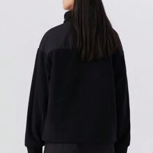 TECTOP 女士全拉鍊極柔毛面料假領毛衣,運動保暖戶外探險夾克外套 - 黑色 - 查看 5
