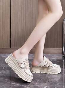 [ Thick Soled And Tall Series ] Spring Break 2025 New Women's Casual Shoes, Women's Thick Soled Shoes, White Shoes, Comfortable Sports Shoes, Height Increase By 7cm, Party Shoes, Suitable For Short Women's Sports Style