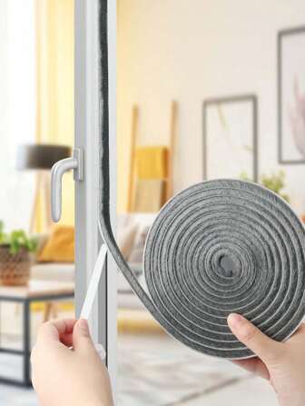 Weather Stripping Door Window Seal Strip, Brush Weather Stripping, Neat Pile Self Adhesive Seal Strip for Windows Door, Brush Weatherstrip for Soundproofing, Windproof, Dustproof, Stronger Stickiness, Suitable for Doors Windows Cabinet Doors, 0.35 Wide X 0.2 inch Thick, Gray