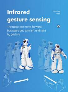 RC Kids Robot Intelligent Programmable Robot Toy With IR Controller Dancing Singing LED Eyes Gesture Sensing Robot Set RED - Red - View 10