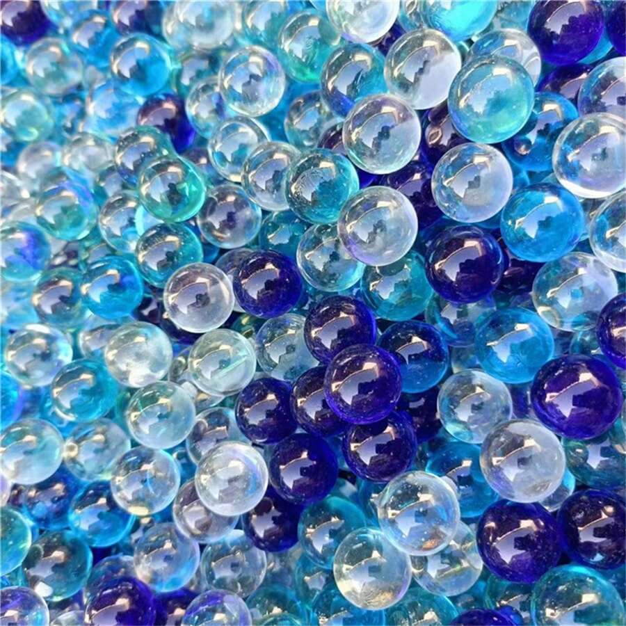 30 piezas de canicas de vidrio transparente y colorido de 1.6cm para el juego de canicas de la infancia - Multicolor - Ver 1