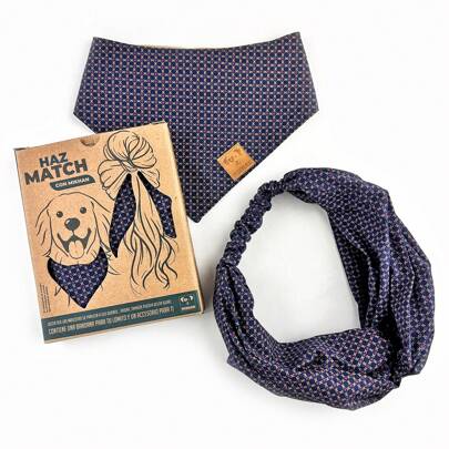 MIKHAN Kit Match Figuras Dúo: Bandana para Perro y Gato + Diadema para Humano