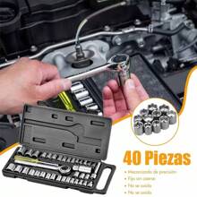 Juego De Dados Con Matraca 40 Piezas - Negro - Ver 2