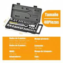 Juego De Dados Con Matraca 40 Piezas - Negro - Ver 7