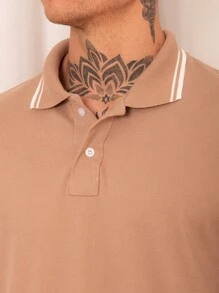 Men Polo Shirts - Camel - View 1
