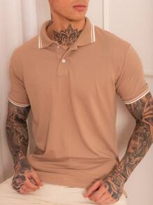 Men Polo Shirts - Camel - View 2